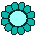 Teal Flower badge preview